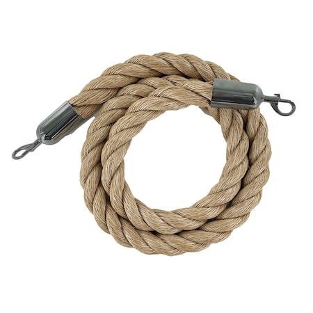 Montour Line Twisted Polyprop.Rope Hemp With Satin Snap Ends 10ft.Cotton Core PPR150-100-HP-SE-SS